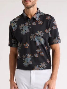 Travis Mathew golf polo shirt floral size XL